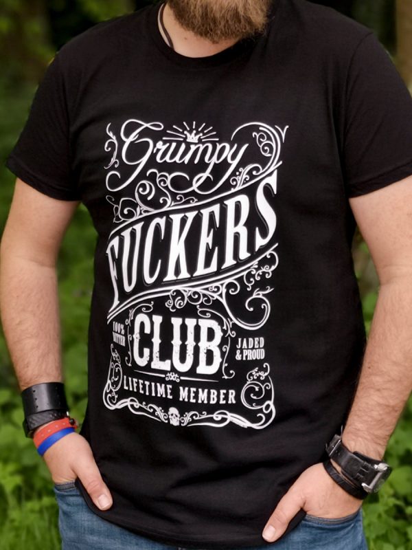 Grumpy Fuckers Club Life Time Member Men’s Black T-Shirt