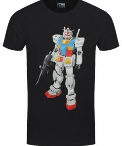 Gundam Standing Mens Black T Shirt 1