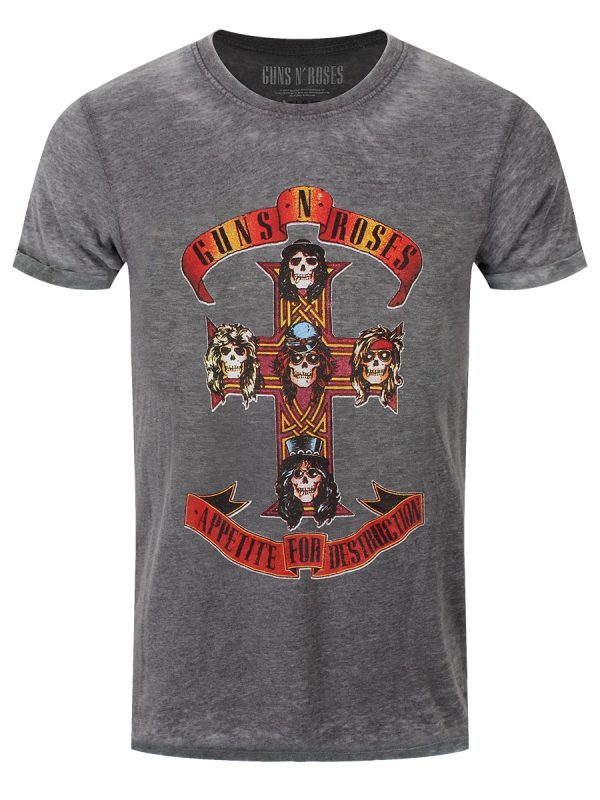 Guns N Roses Appetite For Destruction Men’s Burnout T-Shirt