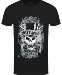 Guns N Roses Faded Skull Mens Black T Shirt 1