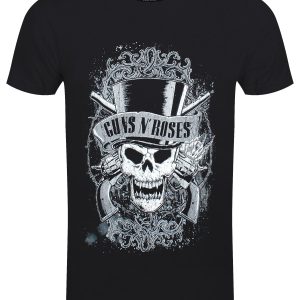 Guns N Roses Faded Skull Men’s Black T-Shirt