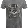 Guns N Roses Faded Skull Men’s Burnout Charcoal Grey T-Shirt