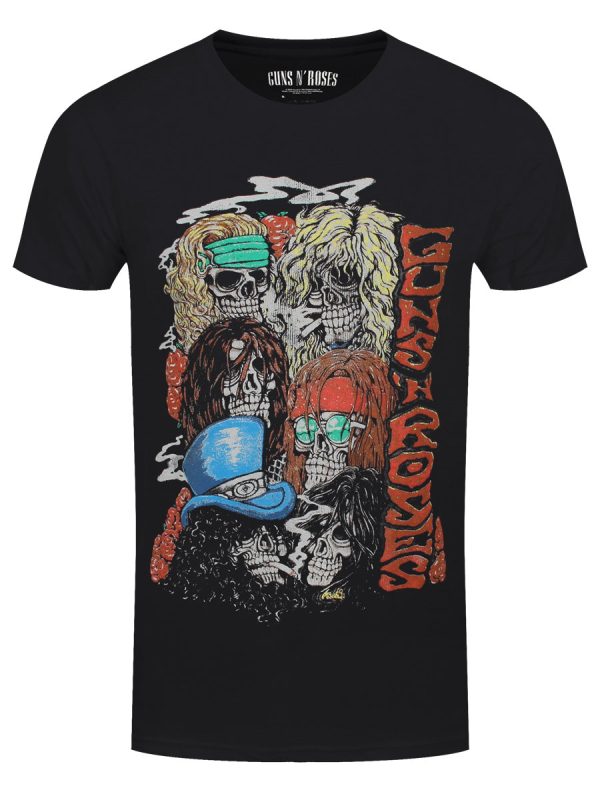 Guns N Roses Stacked Skulls Men’s Black T-Shirt