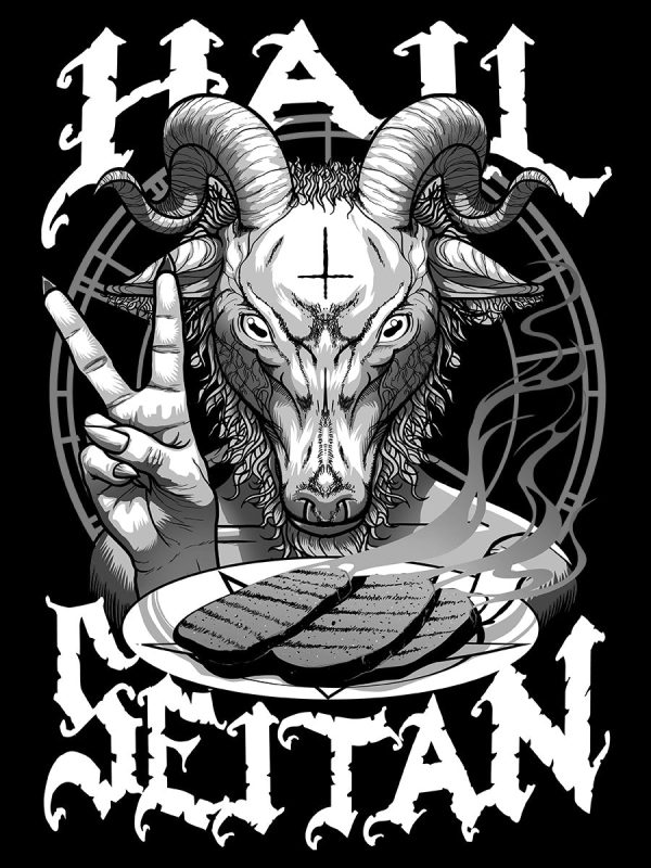 Hail Seitan Men’s Black T-Shirt