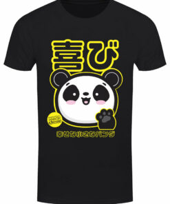 Handa Panda Joy Mens Black T Shirt 1