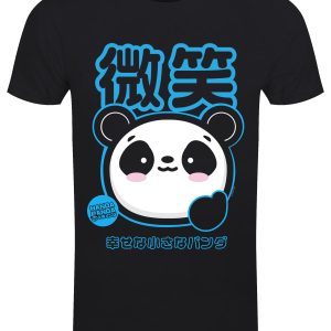 Handa Panda Smile Men’s Black T-Shirt