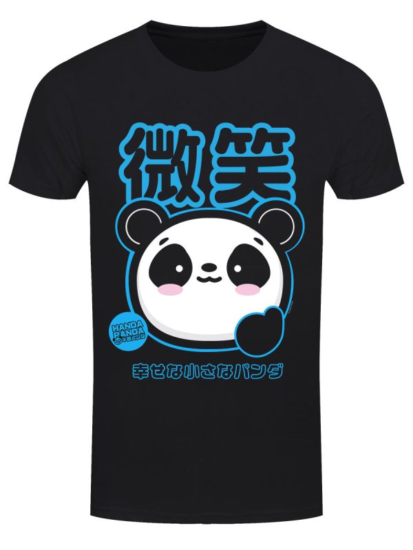 Handa Panda Smile Men’s Black T-Shirt