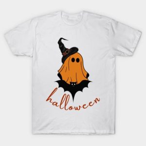 Happy Halloween cute Ghost witch and bat 2023 Halloween T-Shirt