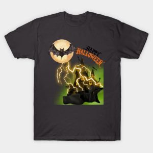 Happy Halloween spooky home thunder and black bat 2023 Halloween T-Shirt