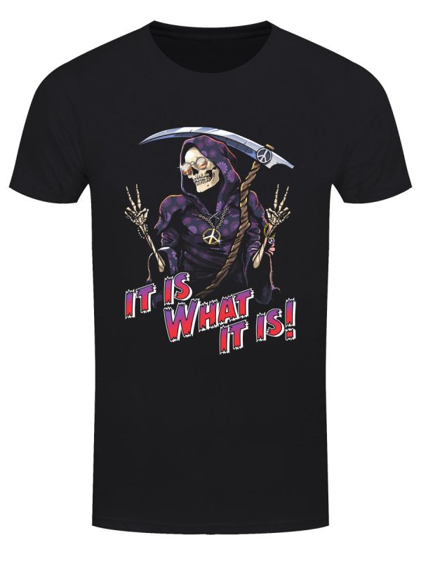 Happy Reaper It Is What It Is Men’s Black T-Shirt