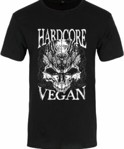 Hardcore Vegan Mens Premium Black T Shirt 1
