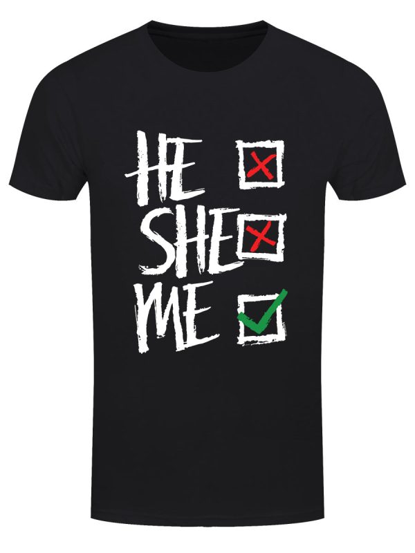 He She Me Men’s Black T-Shirt