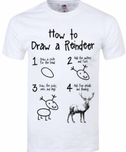 How To Draw A Reindeer Mens White T Shirt 1