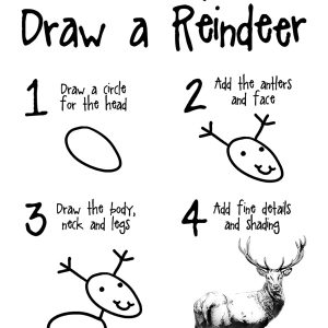 How To Draw A Reindeer Mens White T Shirt 3