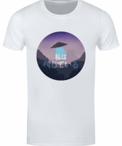 I Want To Believe Retro UFO Mens White T Shirt 1
