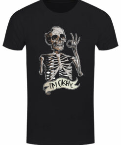 Im Okay Skeleton Mens Black T Shirt 1