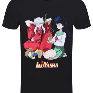 InuYasha InuYasha Kagome Shippo Mens Black T Shirt 1