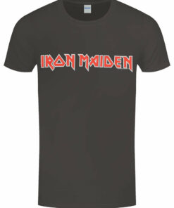 Iron Maiden Classic Logo Mens Grey T Shirt 1