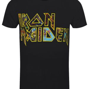 Iron Maiden Eddie Logo Album Art Men’s Black T-Shirt