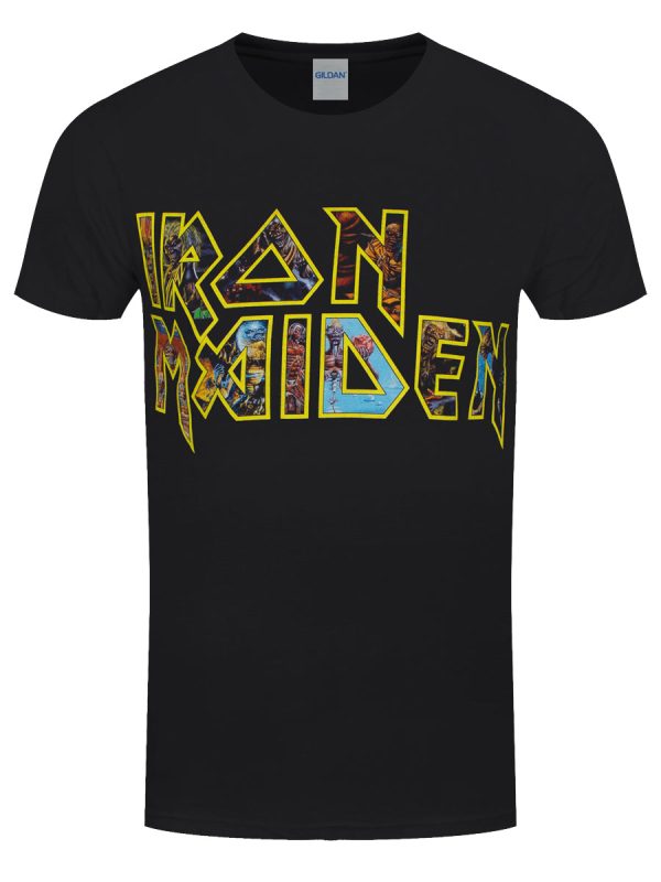 Iron Maiden Eddie Logo Album Art Men’s Black T-Shirt