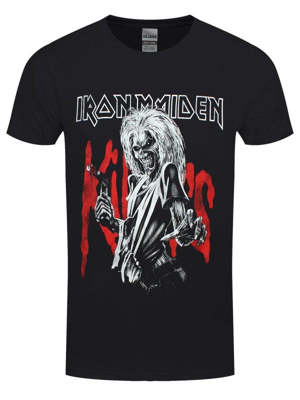 Iron Maiden Killers Eddie Large Graphic Distress Men’s Black T-Shirt