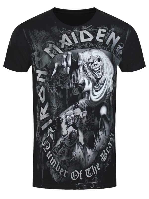 Iron Maiden NOTB Grey Tone Men’s Black T-Shirt