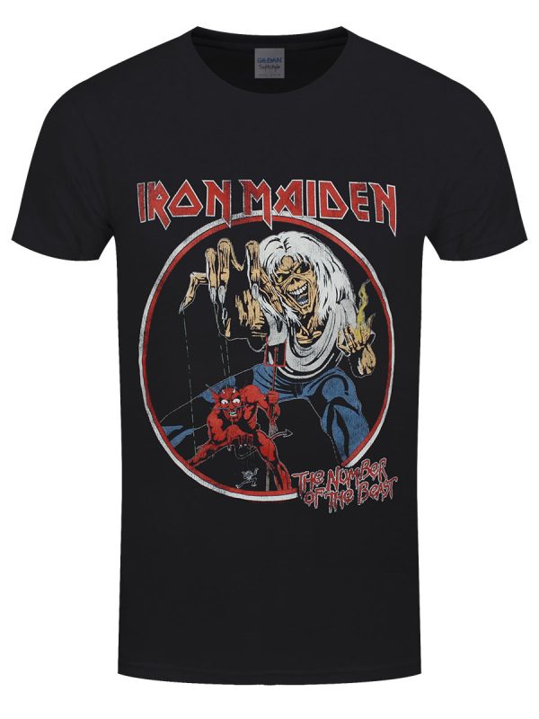 Iron Maiden Number Of The Beast Vintage Men’s Black T-Shirt