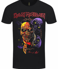 Iron Maiden Piece of Mind Multi Head Eddie Mens Black T Shirt 1