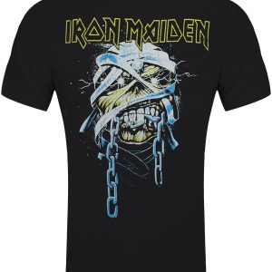 Iron Maiden Powerslave Head & Logo Men’s Black T-Shirt