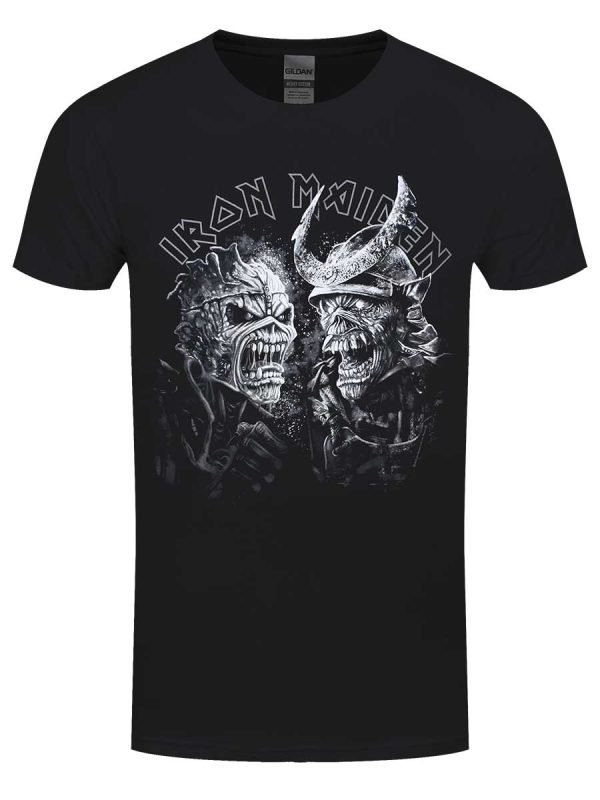 Iron Maiden Senjutsu Grayscale Heads Men’s Black T-Shirt