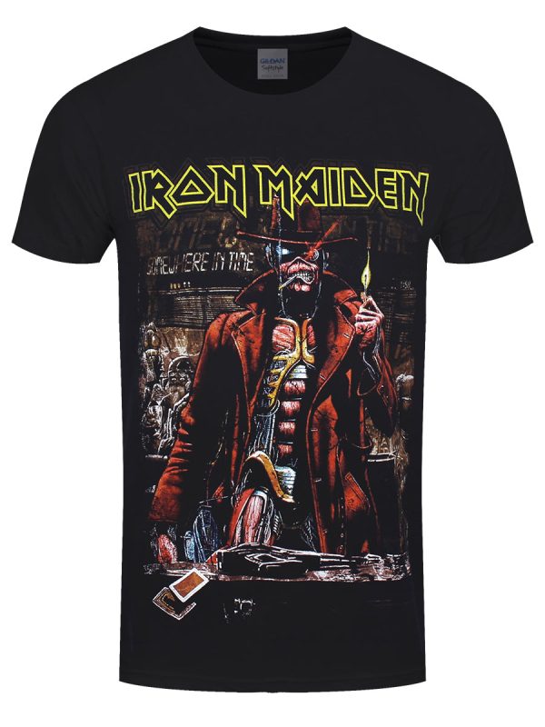 Iron Maiden Stranger Sepia Mens Black T-Shirt