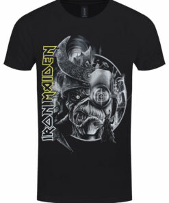 Iron Maiden The Future Past Tour 23 Greyscale Mens Black T Shirt 1