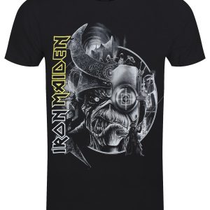 Iron Maiden The Future Past Tour ’23 Greyscale Men’s Black T-Shirt