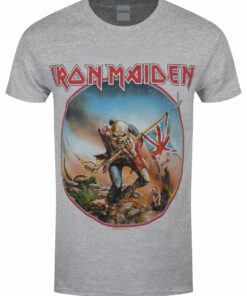 Iron Maiden Trooper Vintage Circle Mens Grey T Shirt 1