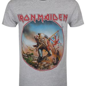 Iron Maiden Trooper Vintage Circle Mens Grey T Shirt 1