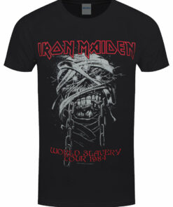 Iron Maiden World Slavery 1984 Tour Mens Black T Shirt 1