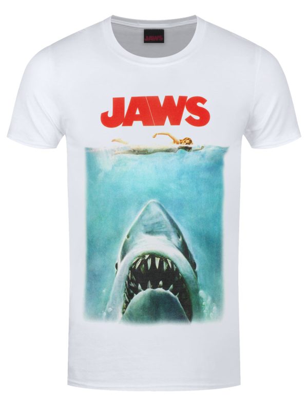 Jaws Poster Men’s White T-Shirt