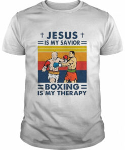 Jesus Is My Savior Boxing Is My Therapy Vintage shirt 1