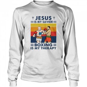 Jesus Is My Savior Boxing Is My Therapy Vintage shirt 3