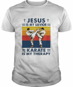 Jesus Is My Savior Karate Is My Therapy Vintage shirt 1