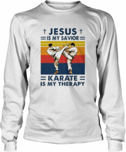 Jesus Is My Savior Karate Is My Therapy Vintage shirt 3
