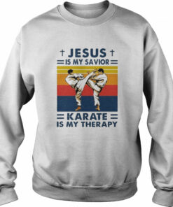 Jesus Is My Savior Karate Is My Therapy Vintage shirt 4