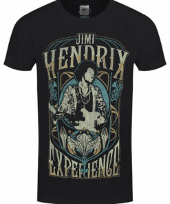 Jimi Hendrix Art Nouveau Mens Black T Shirt 1