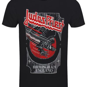 Judas Priest Silver And Red Vengeance Mens Black T Shirt 1