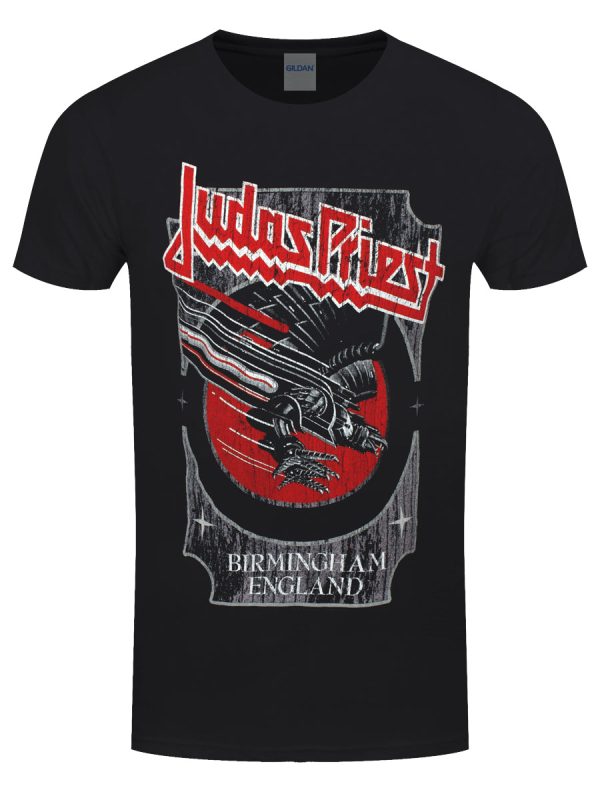 Judas Priest Silver And Red Vengeance Men’s Black T-Shirt