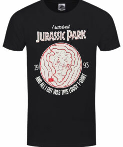 Jurassic Park I Survived Mens Black T Shirt 1
