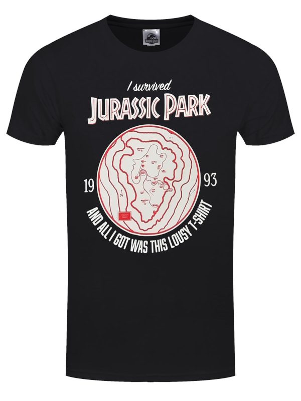 Jurassic Park I Survived Men’s Black T-Shirt