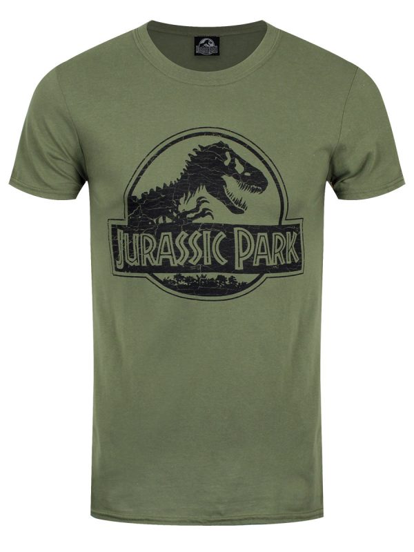 Jurassic Park Mono Logo Men’s Green T-Shirt