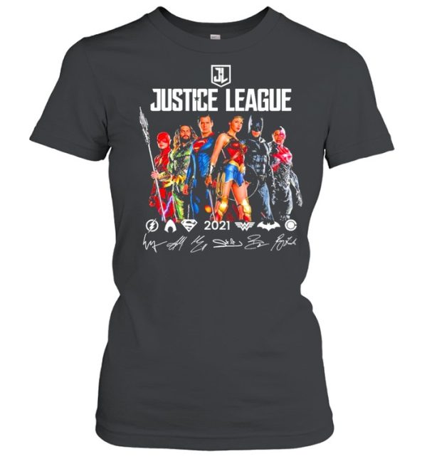 Justice League 2021 Flash Aquaman Superman Wonder Woman Batman And Ray Fisher Signatures Shirt