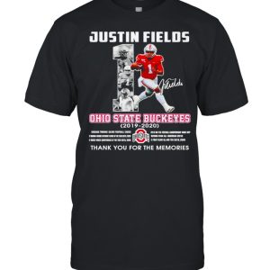 Justin Fields #1 Ohio State Buckeyes 2019 2020 thank you for the memories shirt